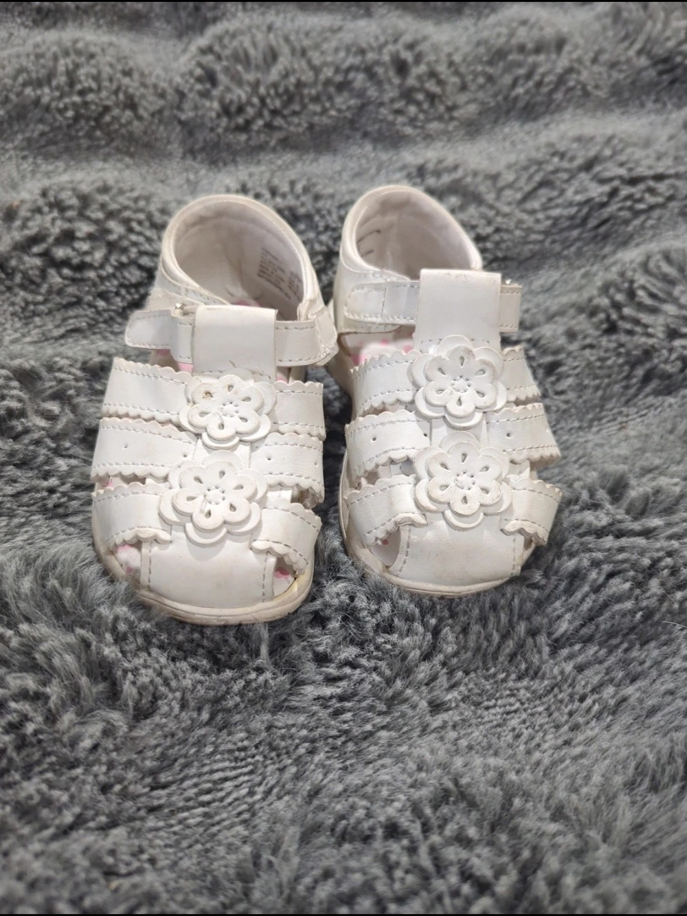 White Floral Baby Sandals - Wonder Nation Kids Shoes